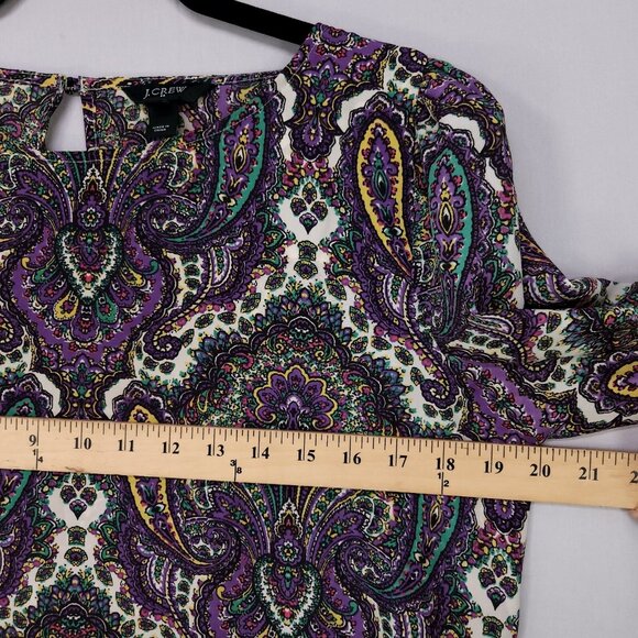 JCrew Blouse Womens Medium Talitha Paisley Print Long Sleeve Top - Picture 10 of 13